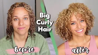 Big Curly Hair Routine  |  How to Get a Curly Fro Tutorial with Volume and Definition