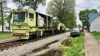 Train Plowing Dirt & Grading Work, Railroad Maintenance Of Way, C&O Railroad Town Augusta Kentucky