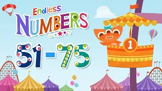 Endless Numbers - Learn to Count from 51 to 75 + Simple Addition in English | Originator Games
