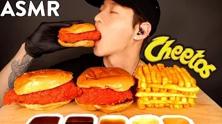 ASMR HOT CHEETOS POPEYES CHICKEN SANDWICHES MUKBANG (No Talking) COOKING & EATING SOUNDS