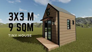 Tiny House 3x3 m with Attic Bedroom (9 sqm)