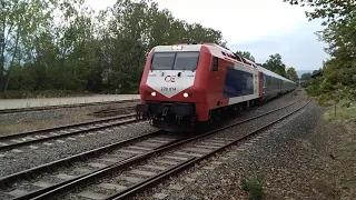 adtranz 220 014 going in karditsa station in 885