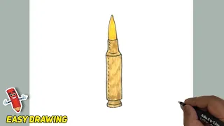 Gun Bullet Easy Color Drawing | How To Draw and Color A Bullet Step By Step | Easy Drawings Tutorial