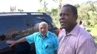 Fijian Prime Minister visits cyclone affected areas in Ovalau.