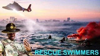 ARMY DRILL SERGEANT REACTS TO COAST GUARD HELICOPTER RESCUE SWIMMER AST A SCHOOL