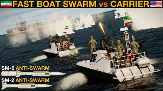 HUGE Iranian Gun & Missile Boat Swarm vs US Carrier Group (Naval Battle 82) | DCS