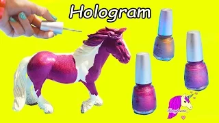 Nail Polish Painting Rainbow Hologram Custom Schleich Mare Horse Painting Craft Video
