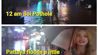 4K Pattaya Thailand small flooding soi Buakhao/ soi Pothole/ Diana Estate Thursday 12 am 22/09/2022