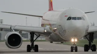 SUPER CLOSE UP Hainan Airlines Airbus A330 Takeoff from Manchester Airport