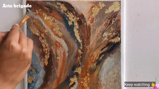 Highly textured abstract art painting demonstration|Acrylic painting|interior art for home