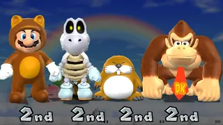 Mario Party 9 Minigame - Mario Vs Dry Bones Vs Monty Mole Vs Donkey Kong