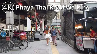 [4K] Walk around BTS Skytrain Phaya Thai in Bangkok, Thailand