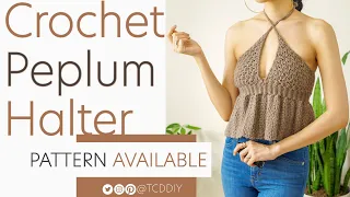 How to Crochet a Peplum Halter Top | Pattern & Tutorial DIY