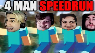 4 Player Minecraft Speedrunning Is Intense
