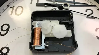 Inside of a wall clock ( measurement of voltage waveform across the coil and the oscillator )