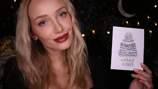 ASMR Tracing Holiday Cards | soft spoken and whispered, soft tracing, no tapping