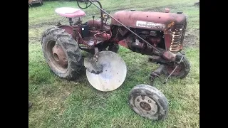 Plowing dirt with the 58 cub  with the 153 disc plow