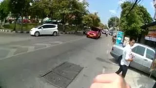 Driving with Helmet cam around Chang Mai Thailand