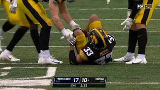 Iowa DB Riley Moss Scary non-contact injury vs Penn State