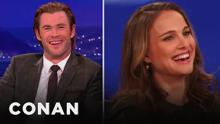 How Chris Hemsworth & Natalie Portman Handle "Thor" Kissing Scenes | CONAN on TBS