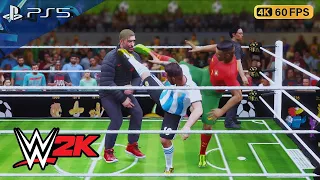 WWE 2K23 - Messi & Ronaldo vs. Salah & Klopp Tag Team Championship / PS5 (4K60)