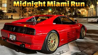 Straight Piped Ferrari 348 Making Noise In Miami Streets