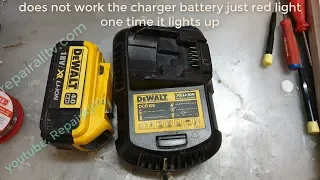 DeWALT DCB105 does not work the charger battery just red light one time it lights up