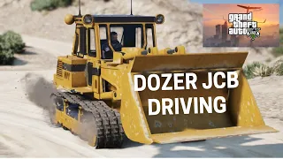 DOZER JCB DRIVING IN GTAV/GTA5.MICHAEL GOING TO QUARRY IN DOZER JCB.