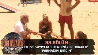 Merve sayıyı aldı kendini yere bıraktı! "Parmağımı kırdım" | 88. Bölüm | Survivor 2018