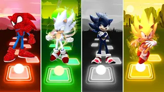 Spider Man Sonic 🆚 Hyper Sonic 🆚 Dark Blue Sonic 🆚 Super Sonic The Hedgehog  | Sonic EDM Rush