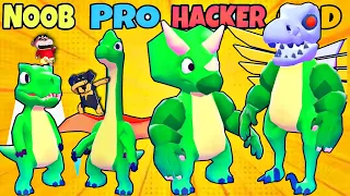 SHINCHAN and CHOP MERGING T REX and GIGA DNA !| Noob vs Pro vs Hacker In DINO MERGE| IamBolt Gaming