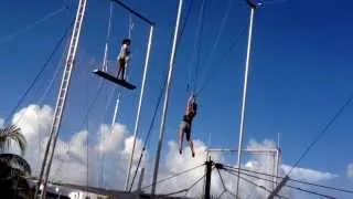 Flying trapeze  pullover shoot catch with return  club med