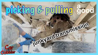 How to remove a 700r4 transmission at the junkyard. Episode 76