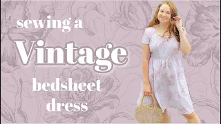 Sewing a dress out of a vintage bedsheet | New Look 6262 pattern and a double bed sheet