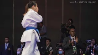 Kiyou Shimizu vs Grace Lau Mo Sheung. Final Kata Female. Asian Karate Championship Malaysia 2023.