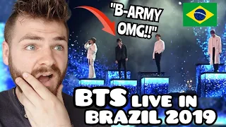 BTS LOUDEST CROWD!! Reacting to BTS in BRAZIL "The Truth Untold & IDOL" LIVE REACTION!