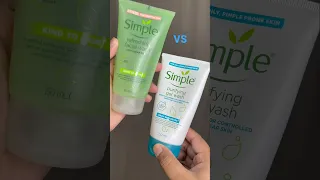 Simple Refreshing Face Wash VS Purifying Face Wash #shorts_ #youtubeshorts #skincare #facewash