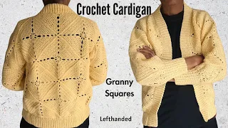 Crochet Cardigan | Granny Square Pattern | Lefthanded