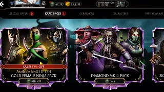 The weirdest pack opening? I hate this pack system/ Gold Female Ninja Pack Opening/ MK Mobile