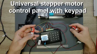 Universal stepper motor control panel with keypad