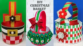 3 Beautiful Christmas Gift Basket Ideas | Plastic Bottle Craft | Christmas Craft Ideas | Basket Diy