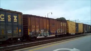 CSX Q410 Goes Into an Emergency Stop In Downtown,Hlcx,Amtrak, and More!!! Part1.