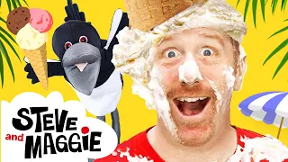 Ice Cream Story for Kids on the Beach from Steve and Maggie | Wow English TV