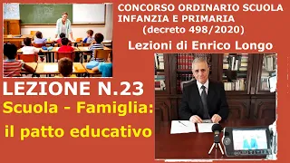 Scuola - Famiglia il patto educativo - LEZIONE N.23