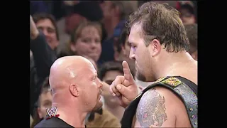 Stone Cold" Steve Austin confronts Brock Lesnar days before WrestleMania 2004