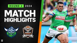 NRL 2024 | Raiders v Wests Tigers | Match Highlights