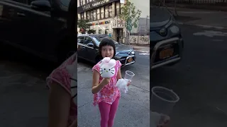 Hello Kitty Cotton Candy Ice Cream Cone from BINKI CAFE NYC Chinatown