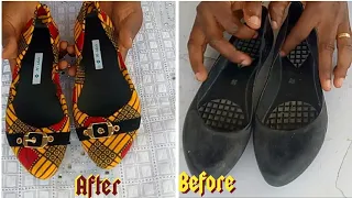 DIY Ankara flat shoes revamp