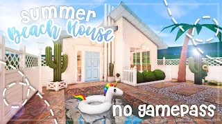 No Gamepass One Story Summer Beach House I Bloxburg Speedbuild and Tour - iTapixca Builds