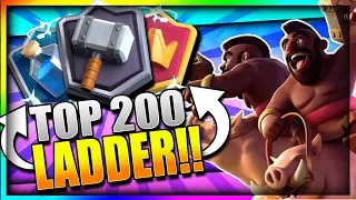 LEADERBOARD LADDER PUSH w/ BEST HOG DECK!! Top 200 Undefeated Push - Hog Cycle - Clash Royale